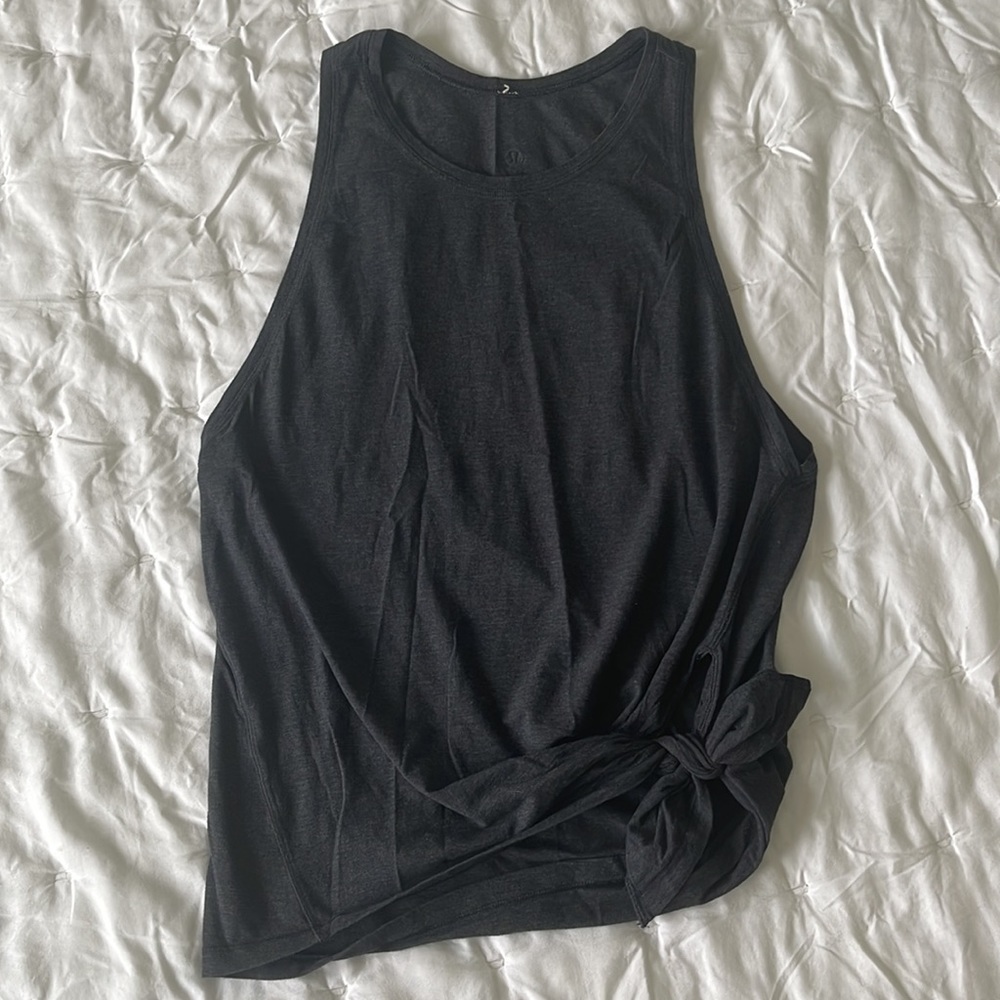 Lululemon Side Knot Tie Tank - Heathered Black SIZE 6
